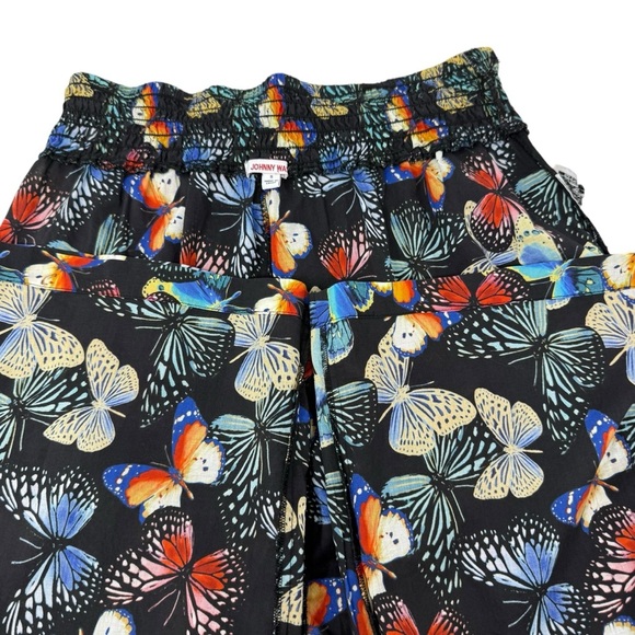 Johnny Was Butterfly Print Wide Leg Pants Size Small Pockets Relaxed Boho Fairy - Picture 13 of 13